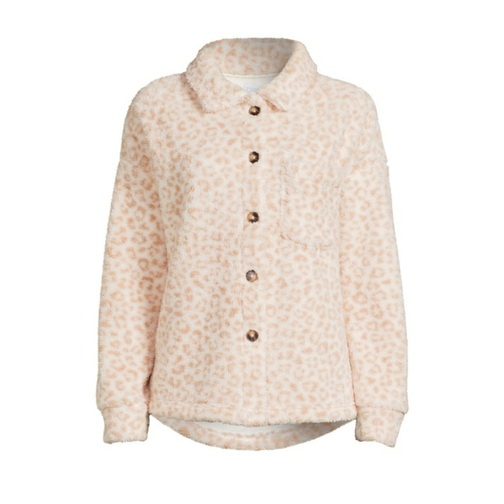 New Printed Sherpa Button-Front Jacket. - image 4